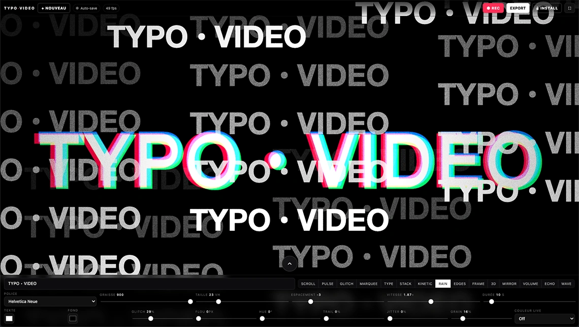 TYPO VIDEO — Animated Typography → WebM 4K/8K