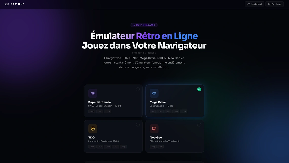 ZEMULE — Retro Multi-Console Emulator in Your Browser