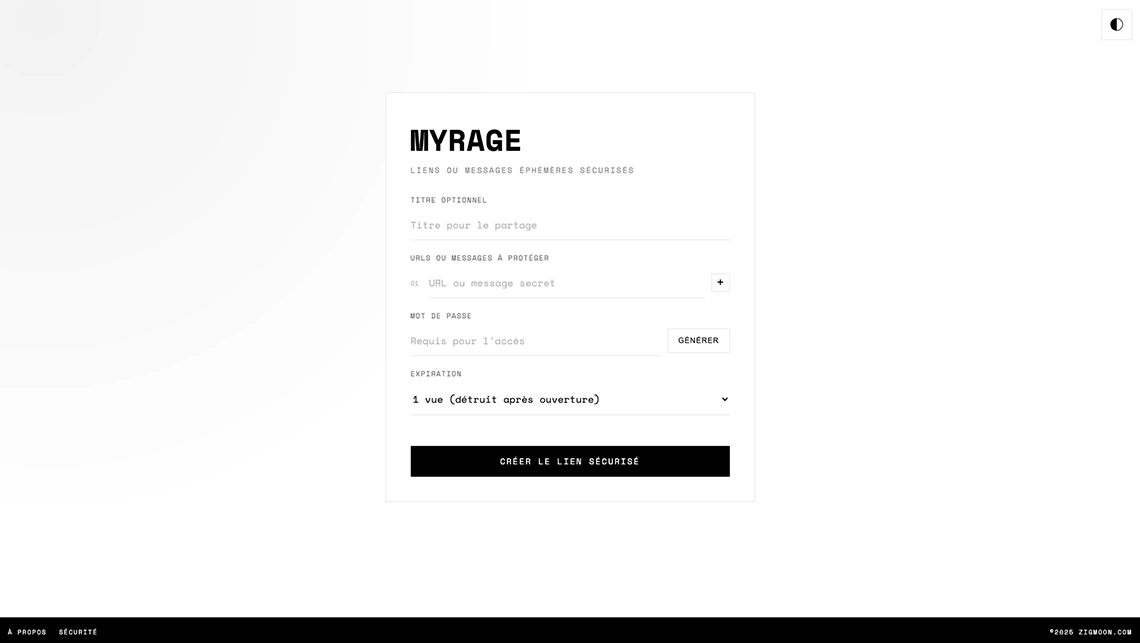 MYRAGE — Send Secret Messages or Confidential URLs