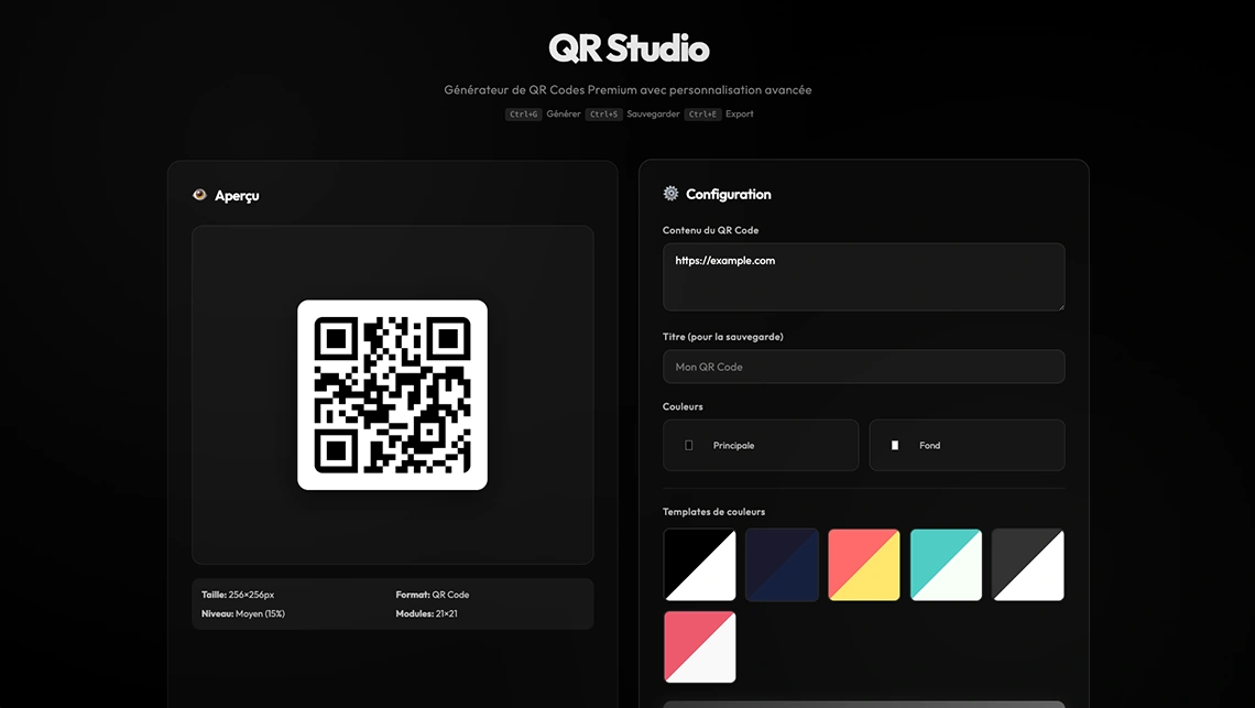 QR Studio — Generate QR codes simply and for free