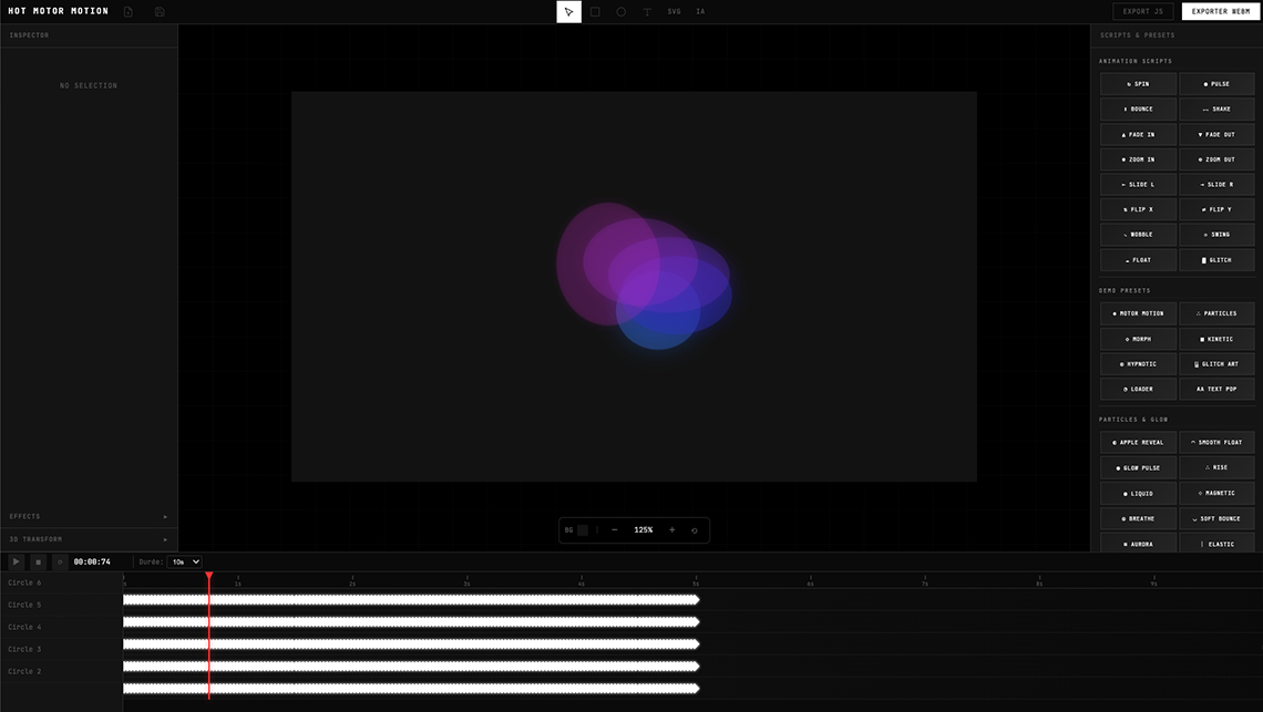 HOT MOTOR MOTION — Powerful JavaScript Motion Design Editor