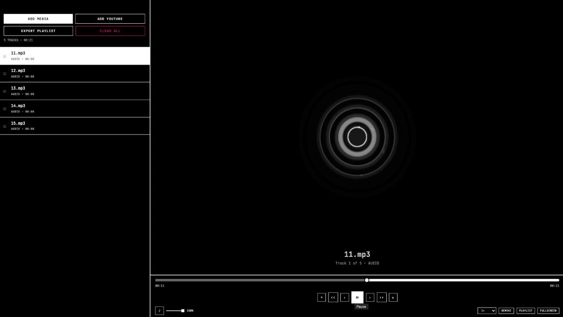 PLAYLISTER — Player Multimedia de bureau web Audio et Video + playlist