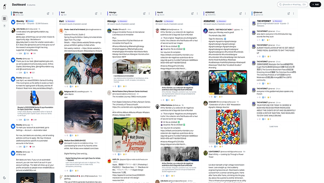 TAGZ — Bluesky & Mastodon Social Dashboard